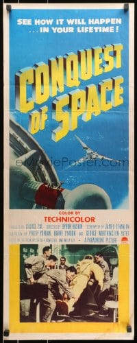 3p054 CONQUEST OF SPACE insert 1955 George Pal sci-fi, see how it will happen in your lifetime!