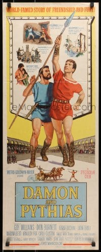 3p060 DAMON & PYTHIAS insert 1962 Il Tiranno di Siracusa, world-famed story of friendship and fury!