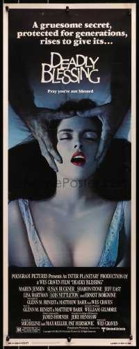 3p065 DEADLY BLESSING insert 1981 Wes Craven, a gruesome secret protected for generations rises!