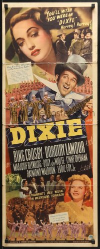 3p076 DIXIE insert 1943 artwork of Bing Crosby, sexy Dorothy Lamour & Marjorie Reynolds!