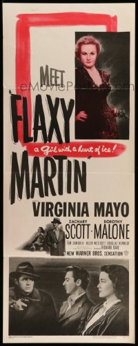 3p099 FLAXY MARTIN insert 1949 Virginia Mayo is a bad girl with a heart of ice!