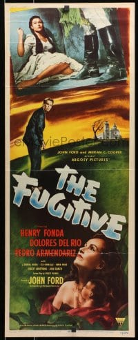 3p109 FUGITIVE insert 1947 John Ford, art of Henry Fonda, Dolores del Rio & Armendariz!