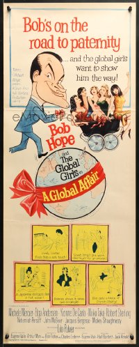 3p115 GLOBAL AFFAIR insert 1964 great art of Bob Hope & sexy girls, Yvonne De Carlo!