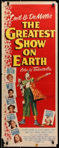 3p117 GREATEST SHOW ON EARTH insert 1952 Cecil B. DeMille circus classic, Heston, James Stewart!