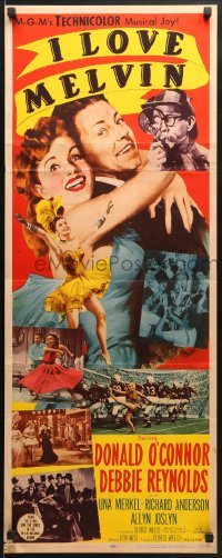 3p131 I LOVE MELVIN insert 1953 great romantic art of Donald O'Connor & Debbie Reynolds!