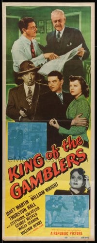 3p148 KING OF THE GAMBLERS insert 1948 Janet Martin, William Wright, cool football image!