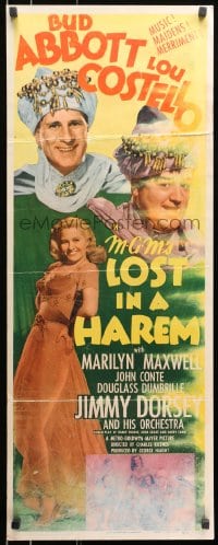 3p162 LOST IN A HAREM insert 1944 Bud Abbott & Lou Costello in Arabia with sexy Marilyn Maxwell!