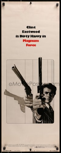 3p169 MAGNUM FORCE insert 1973 action image of Clint Eastwood as Dirty Harry pointing his huge gun!