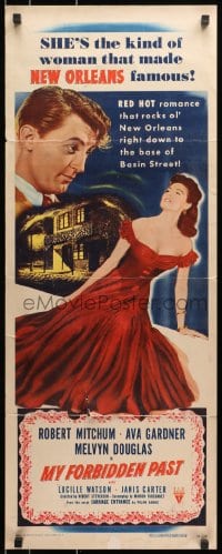 3p185 MY FORBIDDEN PAST insert 1951 Mitchum, Gardner is the kind of girl that made New Orleans famous!