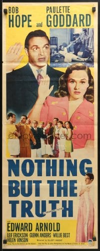 3p192 NOTHING BUT THE TRUTH insert 1941 sexiest Paulette Goddard & Bob Hope being sworn in!