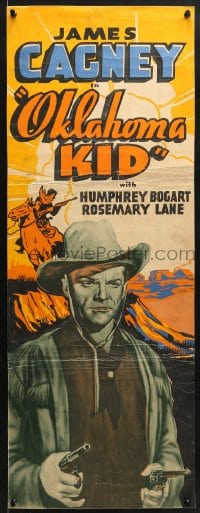 3p195 OKLAHOMA KID Other Company insert 1939 art of cowboy James Cagney holding two guns!
