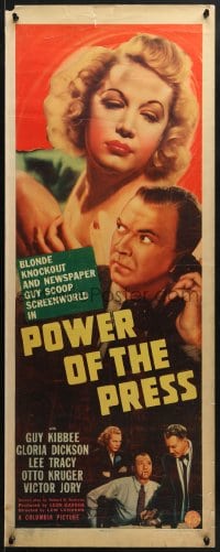 3p205 POWER OF THE PRESS insert 1943 Sam Fuller's story of ruthless publisher & honest editor!