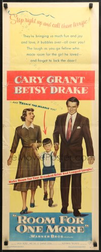 3p223 ROOM FOR ONE MORE insert 1952 great artwork of Cary Grant & Betsy Drake!