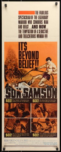 3p239 SON OF SAMSON insert 1962 strongman Mark Forest as Maciste, sexy Chelo Alonso, Italian!