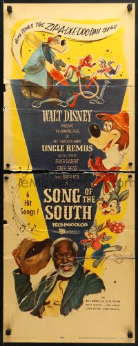 3p240 SONG OF THE SOUTH insert R1956 Walt Disney, Uncle Remus, Br'er Rabbit & Br'er Bear!