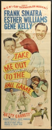 3p250 TAKE ME OUT TO THE BALL GAME insert 1949 Frank Sinatra, Esther Williams, Gene Kelly, baseball!