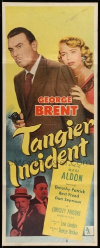 3p252 TANGIER INCIDENT insert 1953 George Brent, Mari Aldon & Dorothy Patrick in Africa, film noir!