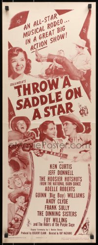 3p261 THROW A SADDLE ON A STAR insert 1946 Ken Curtis, Jeff Donnell, country western musical!