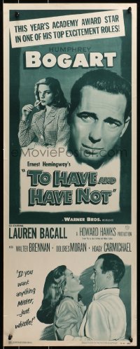 3p267 TO HAVE & HAVE NOT insert R1952 Humphrey Bogart, sexy Lauren Bacall, Hawks & Hemingway!