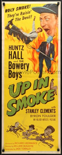 3p280 UP IN SMOKE insert 1957 Huntz Hall & the Bowery Boys are raisin' the Devil, who is pictured!