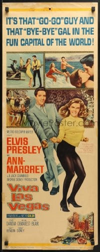 3p284 VIVA LAS VEGAS insert 1964 cool artwork images of Elvis Presley & sexy Ann-Margret!