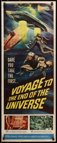 3p286 VOYAGE TO THE END OF THE UNIVERSE insert 1964 AIP, Ikarie XB 1, cool outer space sci-fi art!