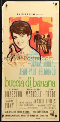 3p309 BANANA PEEL Italian locandina 1963 Jeanne Moreau, Jean-Paul Belmondo, directed by Ophuls!