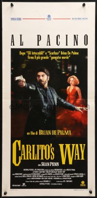 3p329 CARLITO'S WAY Italian locandina 1993 Al Pacino, Sean Penn, Brian De Palma thriller!