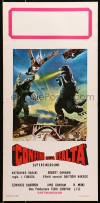 3p371 GODZILLA VS. MEGALON Italian locandina 1976 Gojira tai Megaro, Aller art of Toho monsters!
