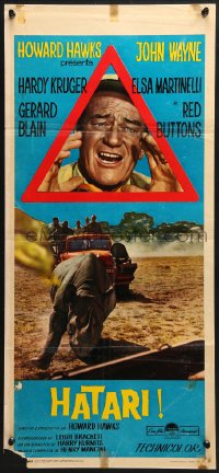 3p379 HATARI Italian locandina 1962 Howard Hawks, John Wayne on safari in Africa!