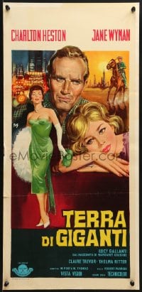 3p416 LUCY GALLANT Italian locandina R1960s Mos art of Jane Wyman, Charlton Heston, Claire Trevor!