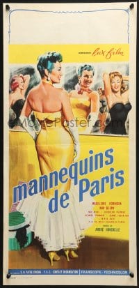 3p421 MANNEQUINS OF PARIS Italian locandina 1957 Andre Hunebelle's Mannequins de Paris, different!