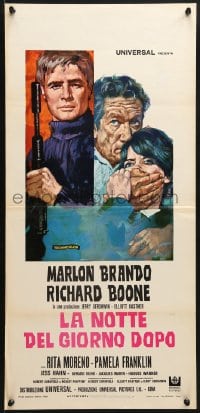 3p432 NIGHT OF THE FOLLOWING DAY Italian locandina 1969 Marlon Brando, Richard Boone, it assaults your senses!