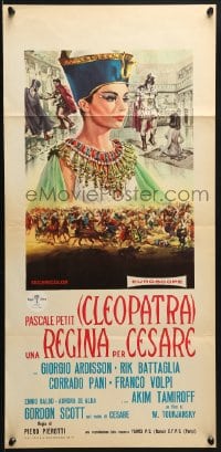 3p445 QUEEN FOR CAESAR Italian locandina 1962 Casaro art of sexy Pascale Petit as Cleopatra!