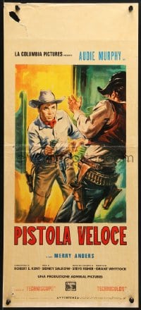 3p448 QUICK GUN Italian locandina 1964 art of cowboy Audie Murphy in the raw rampaging fury of the West!