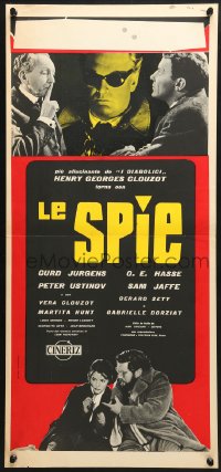 3p466 SPIES Italian locandina 1957 Henri-Georges Clouzot, wacky completely different spy images!