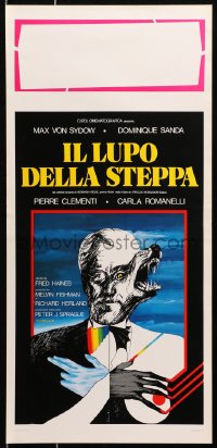 3p469 STEPPENWOLF Italian locandina 1976 Max Von Sydow, for madmen only, really cool different art!