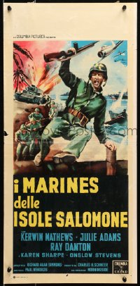 3p480 TARAWA BEACHHEAD Italian locandina 1960 Kerwin Mathews battles for inches of Hell in WWII!
