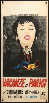 3p499 YOURS TRULY BLAKE Italian locandina 1955 art of Eddie Constantine fighting & Daniel Godet!