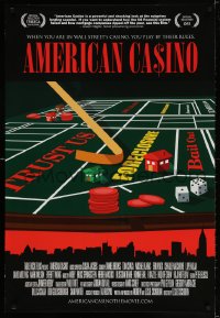 3r607 AMERICAN CASINO 1sh 2009 Leslie Cockburn, Wall Street gambling, cool art of craps table!
