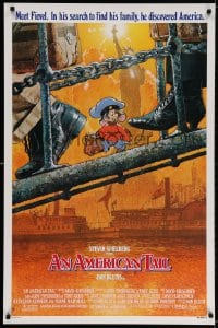 3r609 AMERICAN TAIL 1sh 1986 Steven Spielberg, Don Bluth, art of Fievel the mouse by Struzan