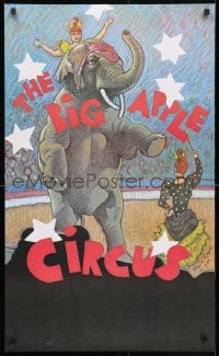 3r045 BIG APPLE CIRCUS 22x36 circus poster 1980s cool different Paul Davis artwork of elephant act!