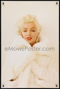 3r199 MARILYN MONROE 24x36 Swiss commercial poster 1997 incredibly sexy wrapped in white mink coat!
