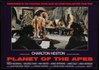 3r207 PLANET OF THE APES 24x34 English commercial poster 1980s Charlton Heston, classic sci-fi!