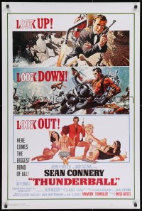 3r222 THUNDERBALL 27x40 English commercial poster 1997 art of Connery as Bond by McGinnis!