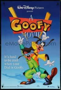 3r733 GOOFY MOVIE DS 1sh 1995 Walt Disney, it's hard to be cool when your dad is Goofy, blue style!