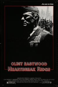 3r746 HEARTBREAK RIDGE 1sh 1986 Clint Eastwood all decked out in uniform & medals!