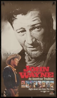3r144 JOHN WAYNE AN AMERICAN TRADITION 21x36 video poster 1990 great art & image of The Duke!