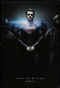 3r815 MAN OF STEEL teaser DS 1sh 2013 Henry Cavill in the title role as Superman handcuffed!