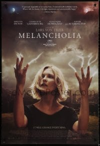 3r824 MELANCHOLIA DS 1sh 2011 great image of Kirsten Dunst with electricity coming out of fingers!